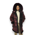 Burgundy Shearling with Burgundy Fox Collar