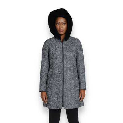 Mid-Length Static Shearling with Hood