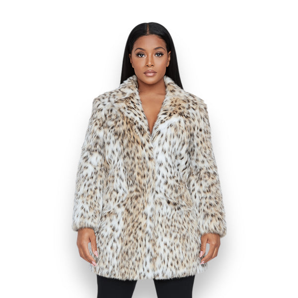 Faux Fur Leopard Print Parka