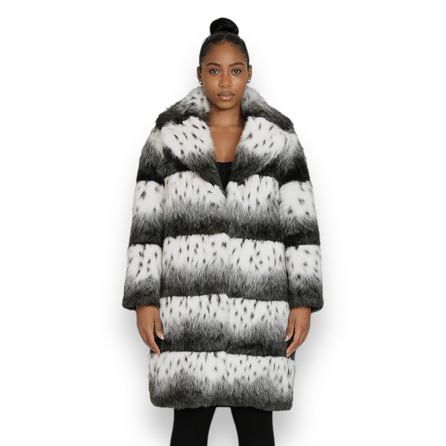 Polka Dot Faux Fur Parka
