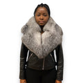 Basic Leather with Silver Fox Collar