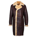 3/4 Deep Burgundy Double-Breasted Shearling