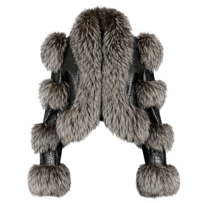 Fox with Snake Print Leather
