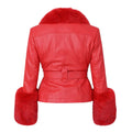 Leather with Fox Collar and Cuffs