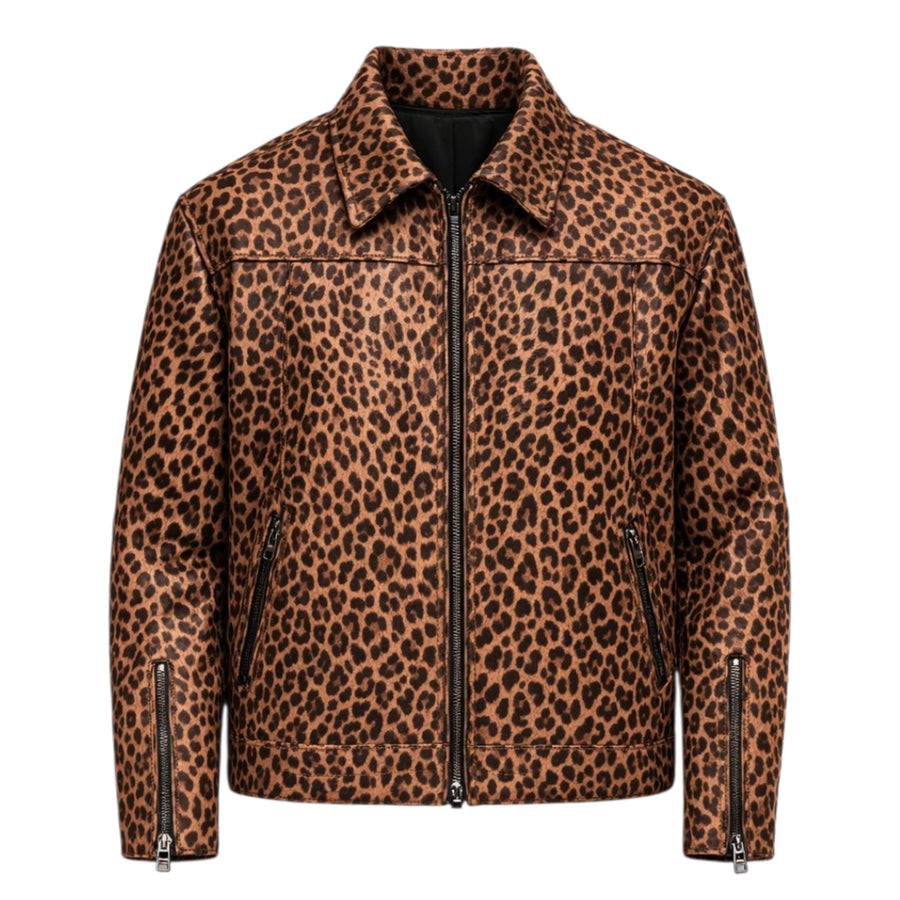Pony Print Leather Jacket