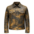 Jean Stonewash Leather Jacket
