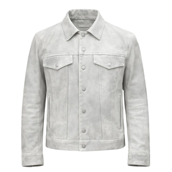 Jean Stonewash Leather Jacket