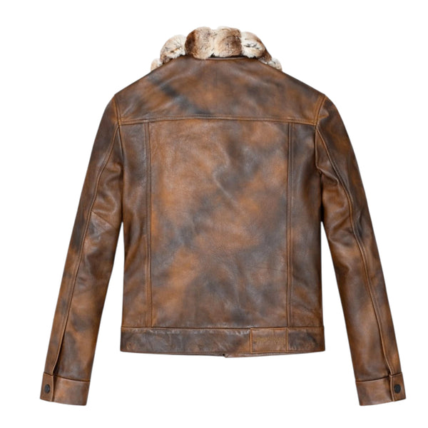 Jean Jacket with Chinchilla Collar