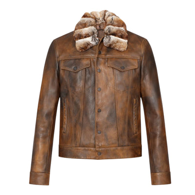 Jean Jacket with Chinchilla Collar
