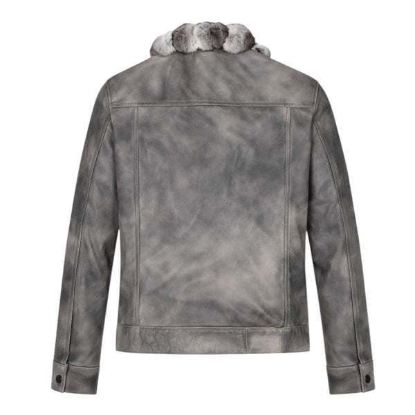 Jean Jacket with Chinchilla Collar