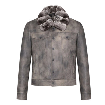 Jean Jacket with Chinchilla Collar