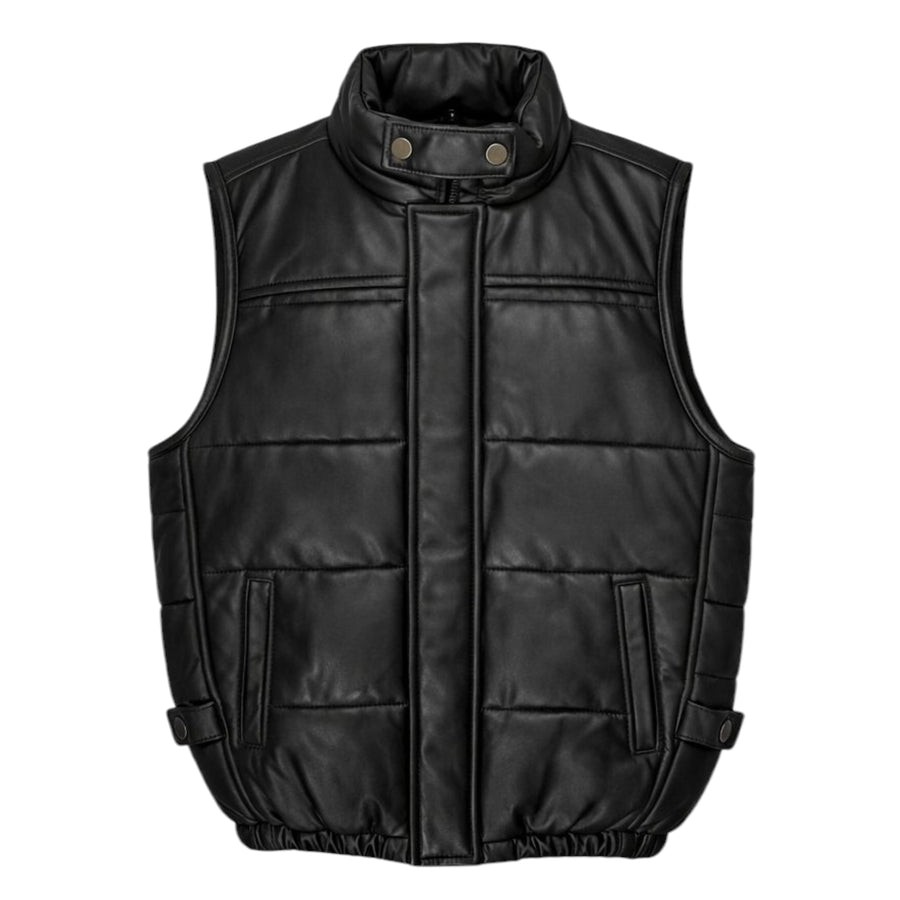 Leather Goose Bubble Vest