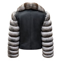 Chinchilla Coat with Leather and Collar