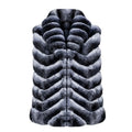 Waist Length Chinchilla Vest with Collar