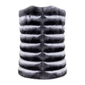 Collarless Waist Length Chinchilla Vest