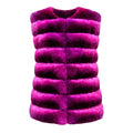 Collarless Waist Length Chinchilla Vest