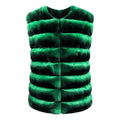 Collarless Waist Length Chinchilla Vest