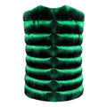 Collarless Waist Length Chinchilla Vest