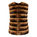 Collarless Waist Length Chinchilla Vest