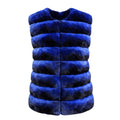 Collarless Waist Length Chinchilla Vest