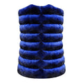 Collarless Waist Length Chinchilla Vest