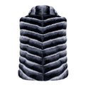 Waist Length Chinchilla Vest with Collar