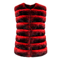 Collarless Waist Length Chinchilla Vest