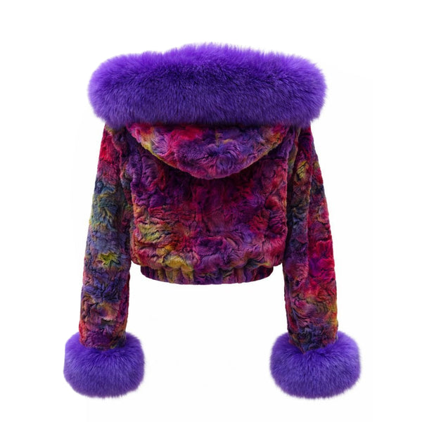 Cropped Persian Lamb Simon with Fox Collar