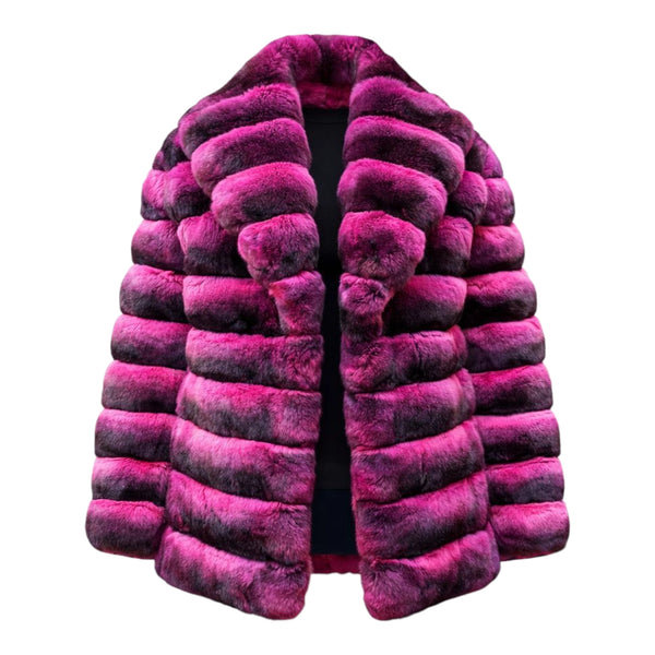 3/4 Chinchilla Coat with Full Collar