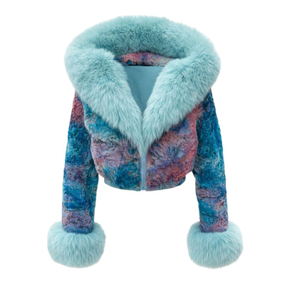 Cropped Persian Lamb Simon with Fox Collar