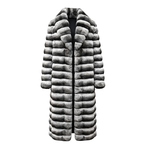 Women's Full Length Chinchilla Coat with Collar