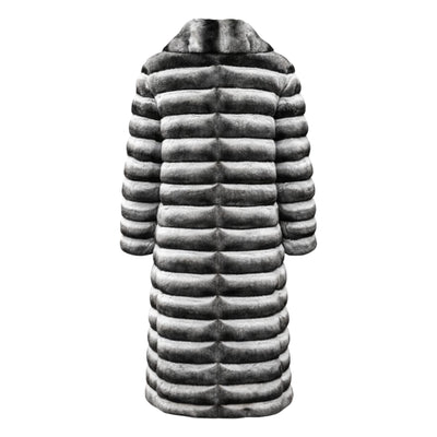 Women's Full Length Chinchilla Coat with Collar