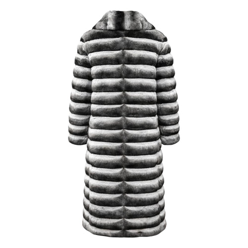 Women's Full Length Chinchilla Coat with Collar