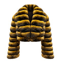 Chinchilla Cropped Bomber with Full Collar
