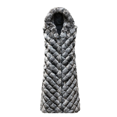 Full Length Diamond Cut Chinchilla Vest