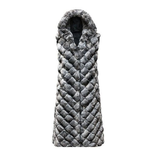 Full Length Diamond Cut Chinchilla Vest