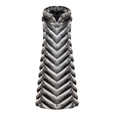 Full Length Full Skin Chinchilla Vest