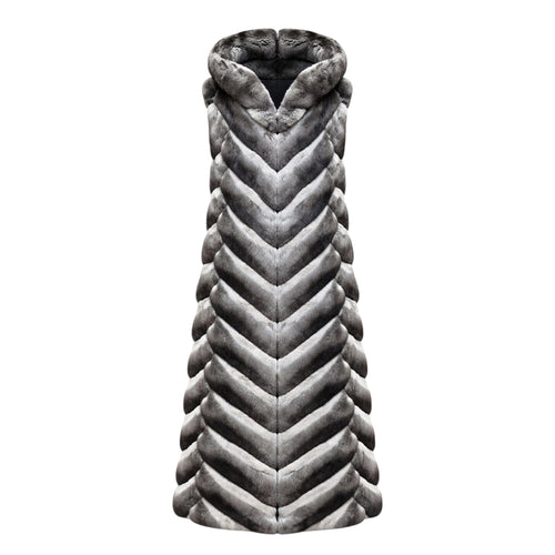 Full Length Full Skin Chinchilla Vest