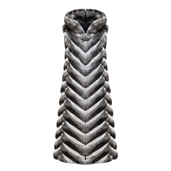 Full Length Full Skin Chinchilla Vest