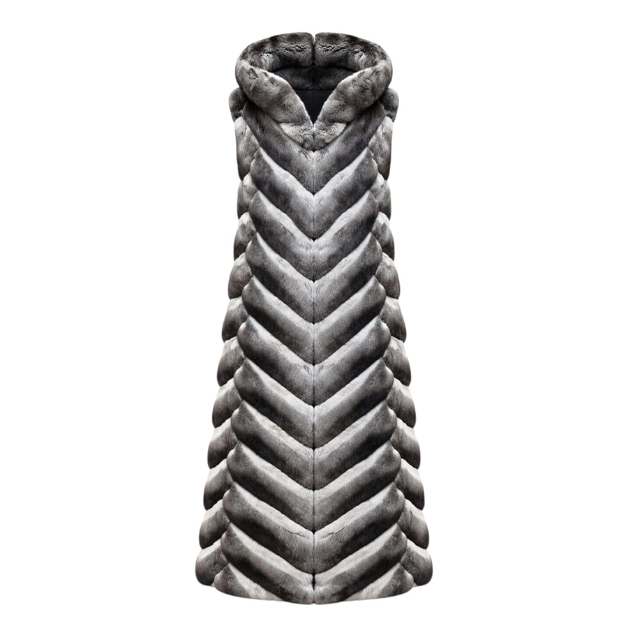 Full Length Full Skin Chinchilla Vest