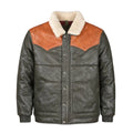 Aviator Bubble Leather Jacket