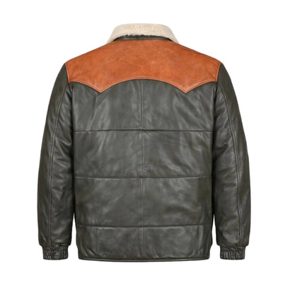 Aviator Bubble Leather Jacket