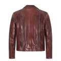 Red Biker Style Full Skin Python Jacket with Spikes