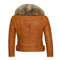 Women's Moto Jacket With Fox Collar