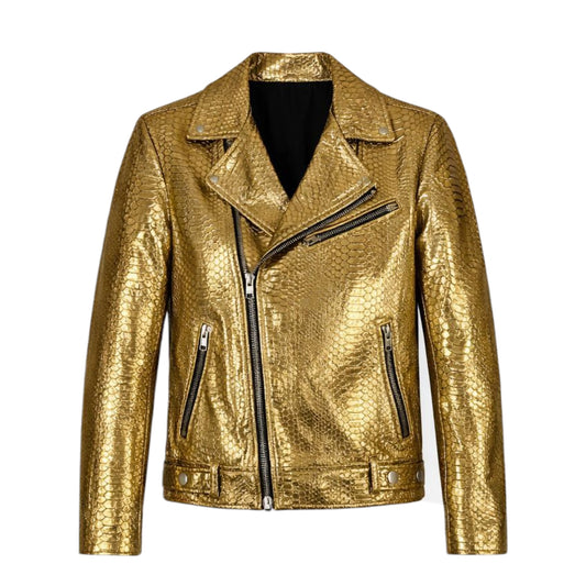 Biker Style Python Jacket