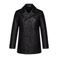 Double Breasted Leather Peacoat