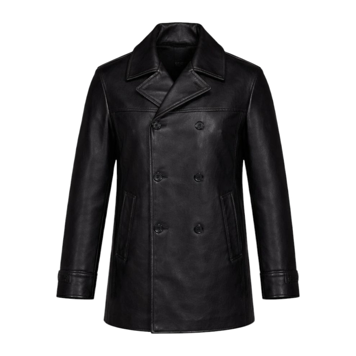 Double Breasted Leather Peacoat – Daniel's Leather