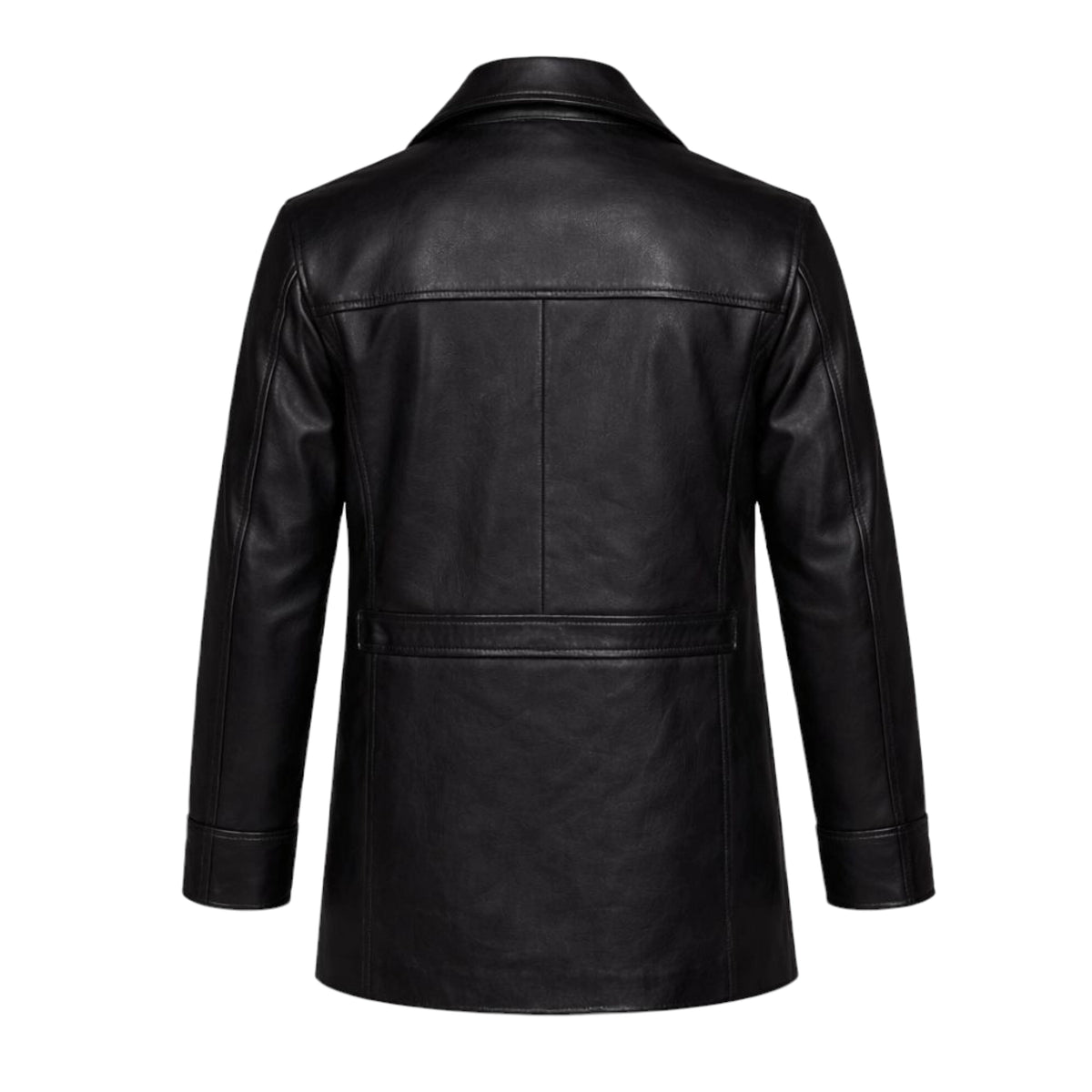 Double Breasted Leather Peacoat – Daniel's Leather