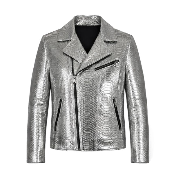 Biker Style Python Jacket
