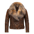 Women's Moto Jacket With Fox Collar